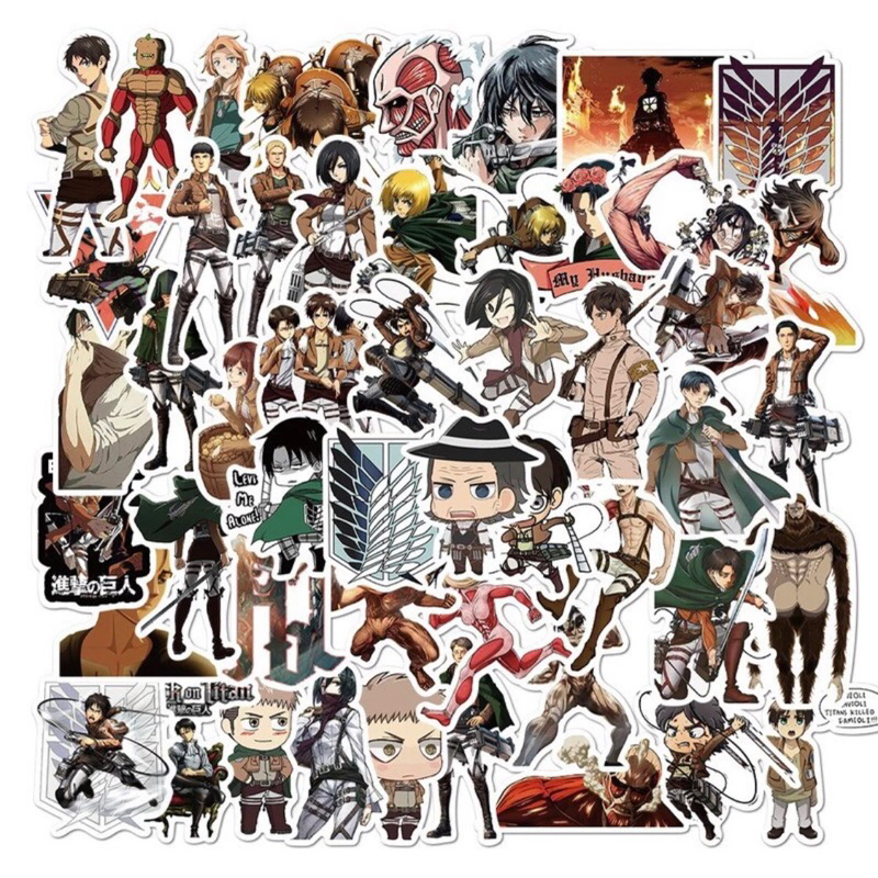 Bộ 100 sticker anime attack on titan  Manga Eren Levi, Hình Dán Trang Trí Mũ Nón Bảo Hiểm, Ván Trượt, Xe Đạp, Guitar, Sổ