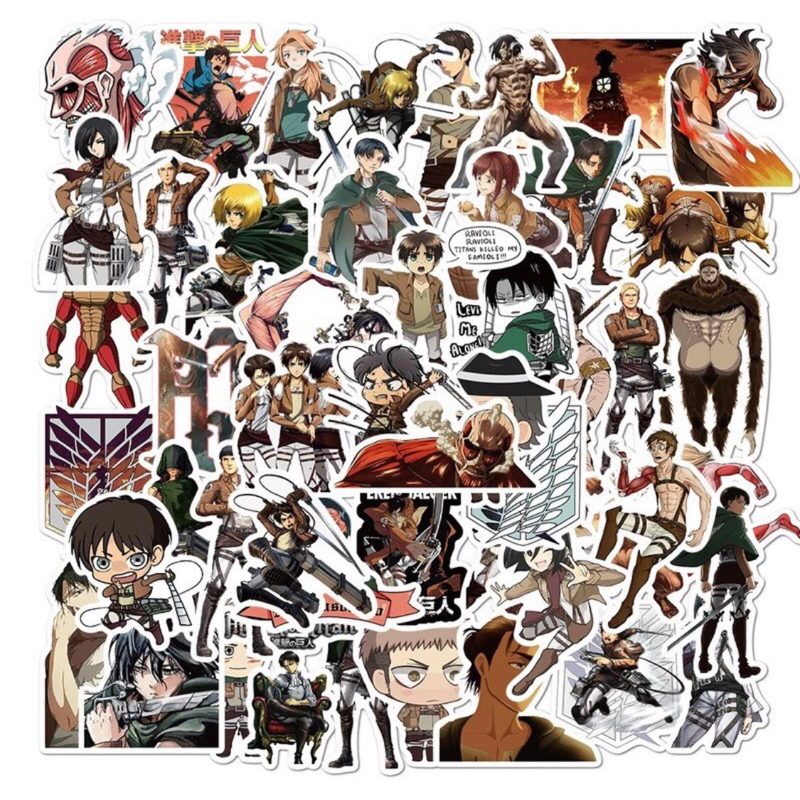 Bộ 100 sticker anime attack on titan  Manga Eren Levi, Hình Dán Trang Trí Mũ Nón Bảo Hiểm, Ván Trượt, Xe Đạp, Guitar, Sổ