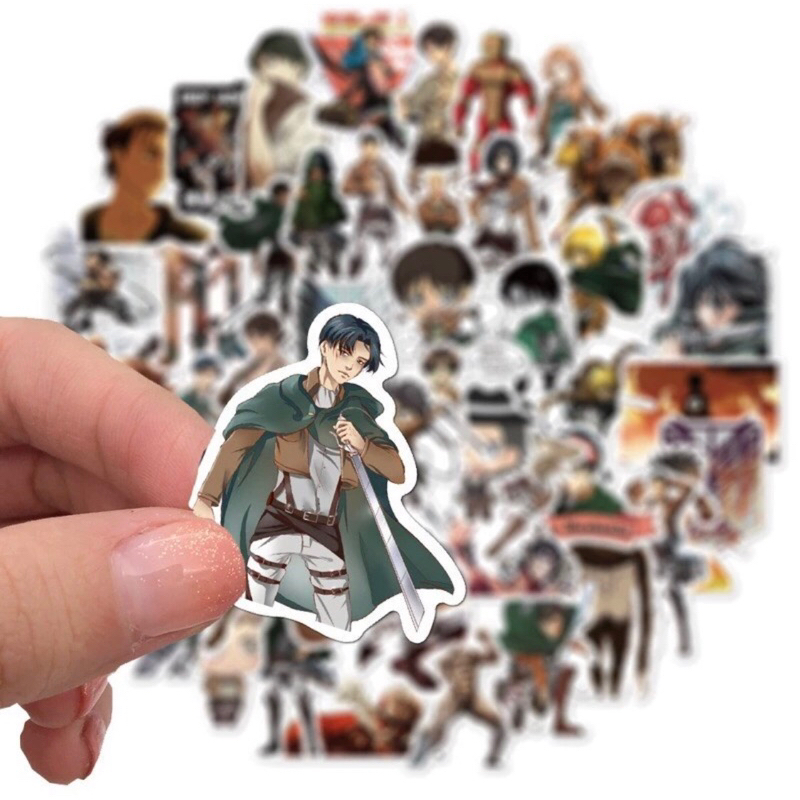 Bộ 100 sticker anime attack on titan  Manga Eren Levi, Hình Dán Trang Trí Mũ Nón Bảo Hiểm, Ván Trượt, Xe Đạp, Guitar, Sổ