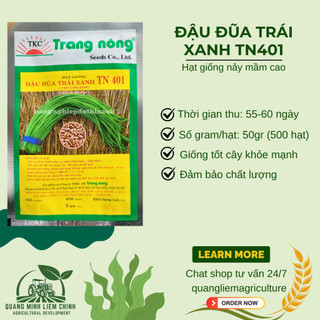 Đậu Đũa Trái Xanh TN401 Trang Nông (50gram), hạt giống nảy mầm tốt, năng suất cao, trông quanh năm