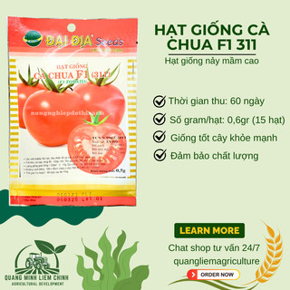 Hạt Giống Cà Chua F1 311  (0.5gr) Đại Địa, Hạt Giống Nảy Mầm Tốt, Năng Suất Cao, Trông Quanh Năm