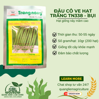 Đậu Cô Ve Hạt Trắng TN338 Trang Nông- Bụi (10gr), hạt giống nảy mầm tốt, năng suất cao quanh năm