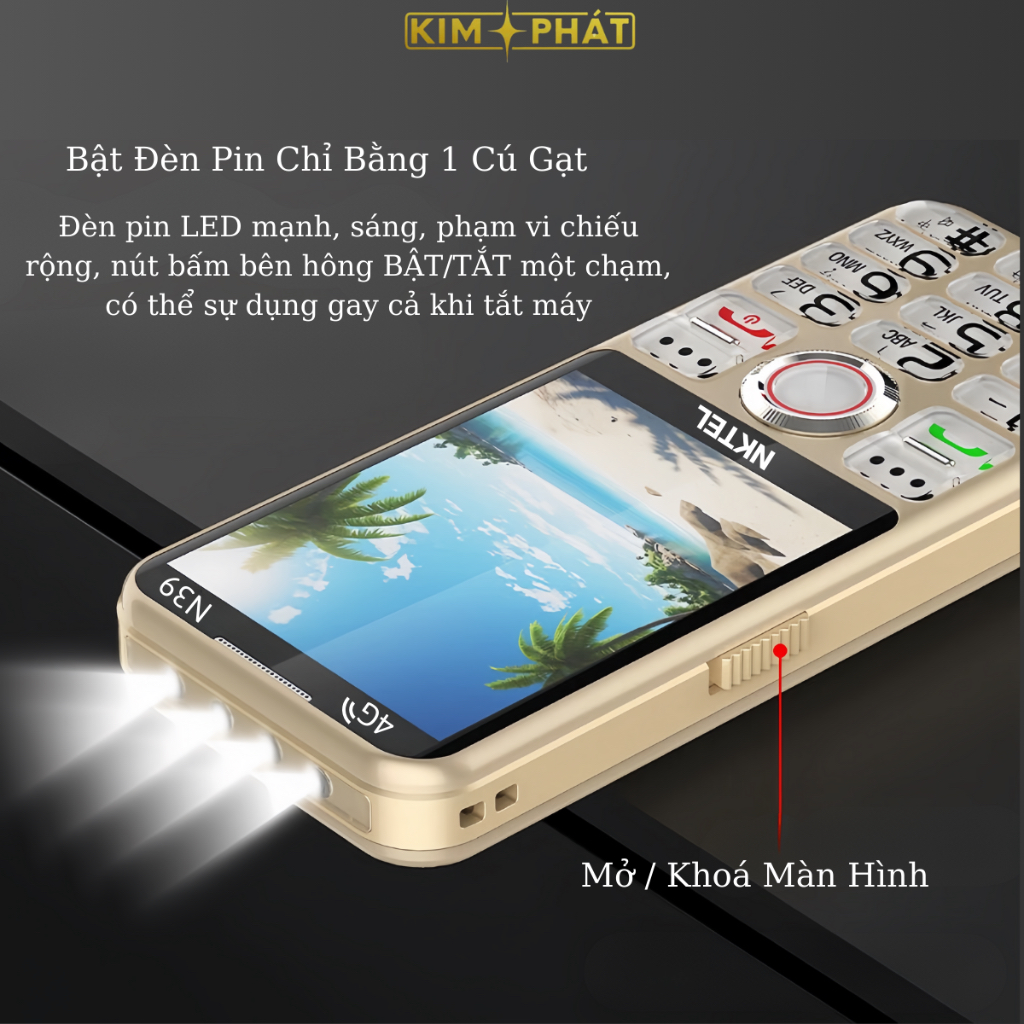 NKTEL Điện Thoại 4G - 2 Sim 2 Sóng - Loa Lớn - Pin Trâu 12800mAh + Đèn Pin - ảnh 4