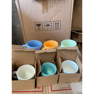 (giá 1 thùng 54 cái, sỉ sập sàn) Cốc gốm sứ tráng men vintage trơn lớn cực xinh, cốc sứ vintage, cốc sứ cà phê