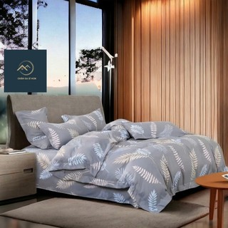 ☘️SIÊU ĐẸP☘️Bộ Chăn Ga Gối Lyocell Microfiber Mát Mềm Mịn Cao Cấp, Bộ 5 Món Gồm Chăn Bông_Chăn Ga SỈ