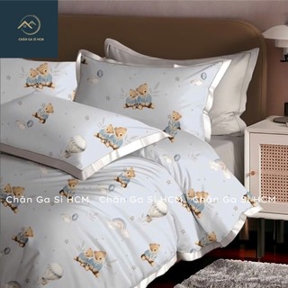 ☘️SIÊU ĐẸP☘️Bộ Chăn Ga Gối Lyocell Microfiber Mát Mềm Mịn Cao Cấp, Bộ 5 Món Gồm Chăn Bông_Chăn Ga SỈ
