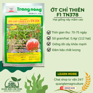 Ớt Chỉ Thiên F1 TN378 Trang Nông (0.4gram), hạt giống nảy mầm tốt, năng suất cao, trông quanh năm