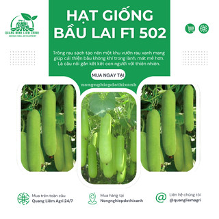 Hạt Giống Bầu Lai Trái Dài F1 502 Gói 2.2 Gram(20 Hạt) Đại Địa, Hạt Giống Nảy Mầm Tốt, Năng Suất Cao