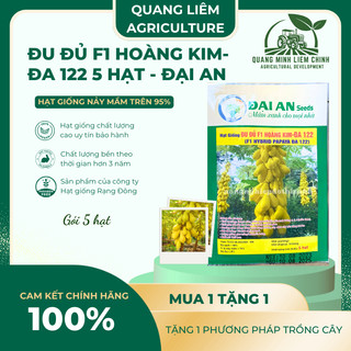 Đu Đủ F1 Hoàng Kim ĐA 122 (5 Hạt) Đại An, Hạt Giống Nảy Mầm Tốt, Năng Suất Cao, Trông Quanh Năm