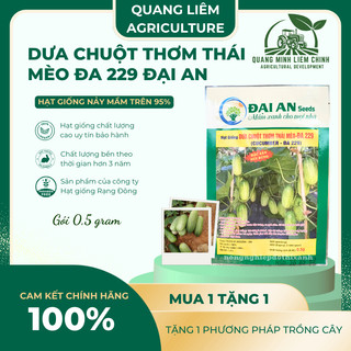 Dưa Chuột Thơm Thái Mèo Đa 229 Đại An - Túi 0.5gram, Hạt Giống Nảy Mầm Tốt, Năng Suất Cao