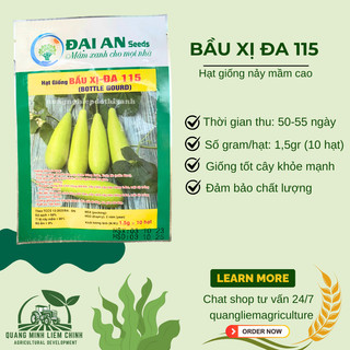 Hạt Giống Bầu Xị Đa 115 Đại An - 1.5 Gram, Hạt Giống Nảy Mầm Tốt, Năng Suất Cao, Trông Quanh Năm