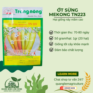 Ớt Sừng Mekong TN223 Trang Nông (1gram), hạt giống nảy mầm tốt, năng suất cao, trông quanh năm