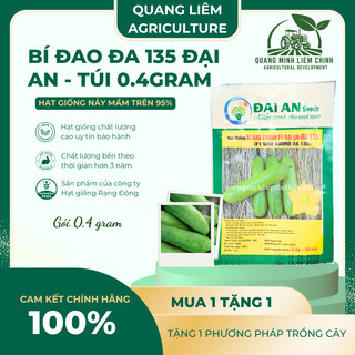 Hạt Giống Bí Đao ĐA 135 Đại An - Túi 0.4gram, Hạt Giống Nảy Mầm Tốt, Năng Suất Cao, Trông Quanh Năm