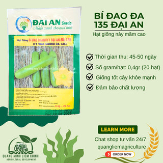 Hạt Giống Bí Đao ĐA 135 Đại An - Túi 0.4gram, Hạt Giống Nảy Mầm Tốt, Năng Suất Cao, Trông Quanh Năm