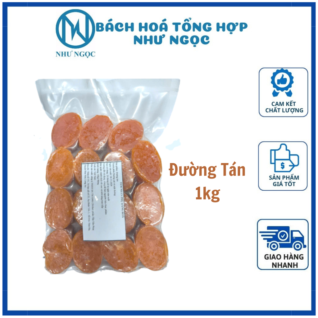 Đường Tán Dạng Thẻ Hút Chân Không Tấn Tấn Phúc Túi 1Kg - Bách Hóa Tổng Hợp Như Ngọc