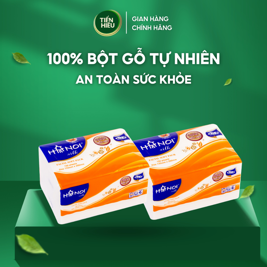 Ảnh Giấy Ăn Rút Hà Nội Silk 150 Tờ x 3 Lớp Chất Liệu 100% Gỗ Tự Nhiên Mềm Mại Bền Dai An Toàn Cho Bé 1