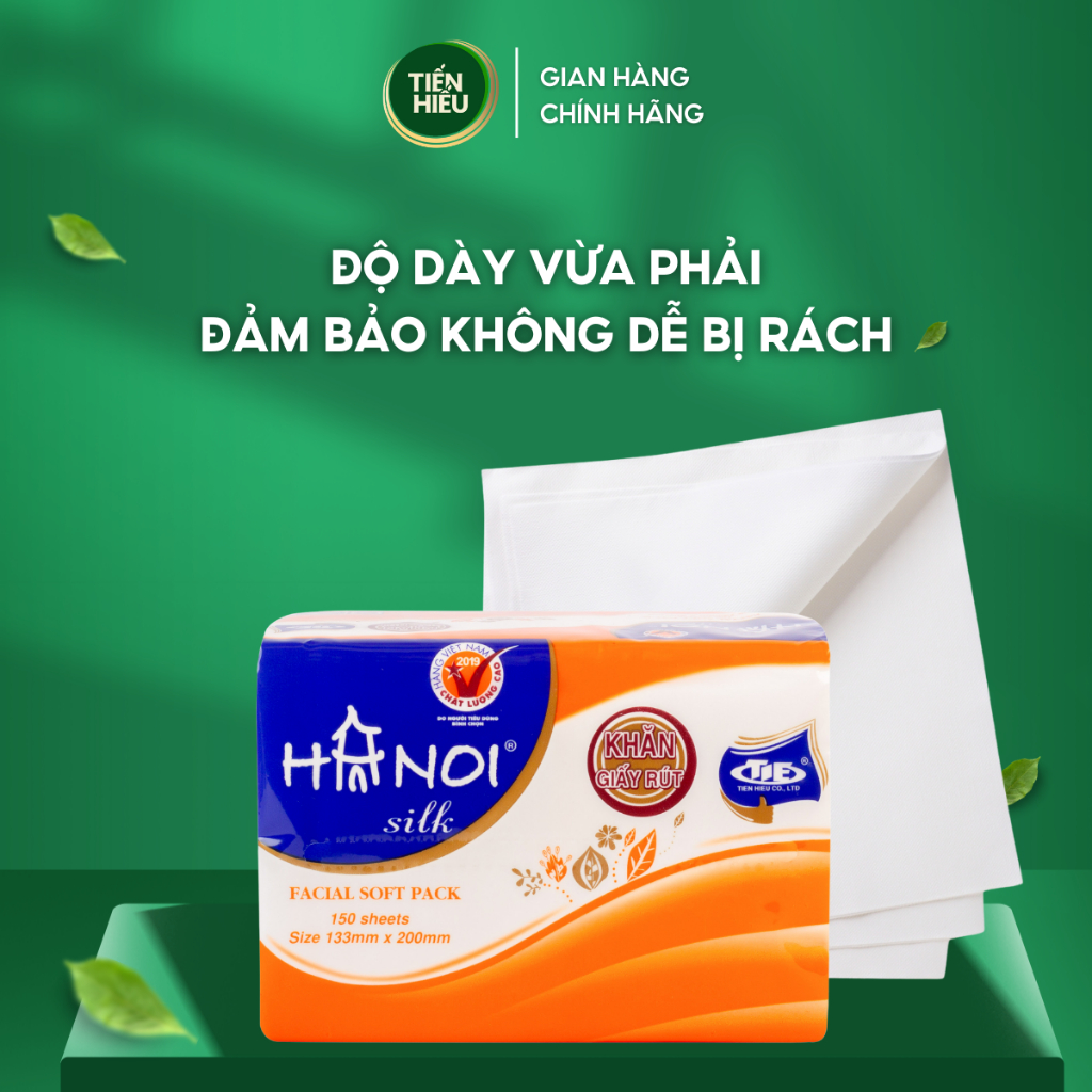 Ảnh Giấy Ăn Rút Hà Nội Silk 150 Tờ x 3 Lớp Chất Liệu 100% Gỗ Tự Nhiên Mềm Mại Bền Dai An Toàn Cho Bé 2