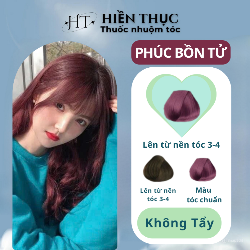 Thuốc nhuộm tóc màu Phúc Bồn Tử tặng kèm dụng cụ nhuộm | Thuốc nhuộm tóc Hiền Thục