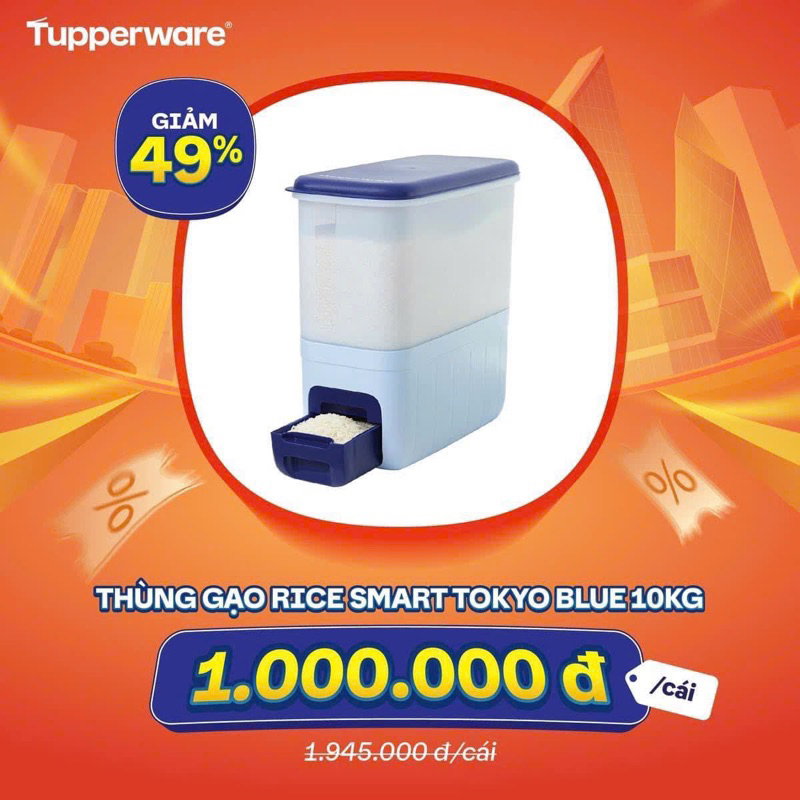 Thùng gạo Tupperware Rice Smart 10kg. Bảo hành trọn đời | Shopee Việt Nam