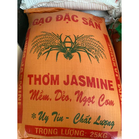 Gạo thơm jasmine dẻo mềm bao 25kg