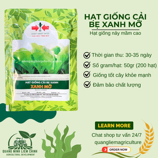 Hạt Giống Cải Bẹ Xanh Mỡ Gói 50gram/100gram - Hai Mũi Tên, Hạt Giống Nảy Mầm Tốt, Năng Suất Cao
