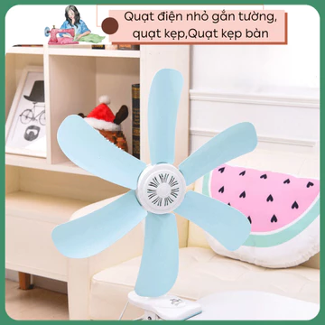 Quạt điện nhỏ 6 cánh gắn tường, quạt kẹp,Quạt kẹp bàn, không cần khoan lỗ,cho nhà ở /ký túc xá/nhà