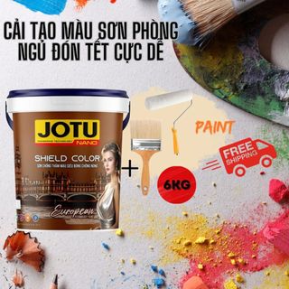 5 lít tặng kèm chổi 3''- Sơn chống thấm màu siêu bóng chống nóng, chống hấp thụ nhiệt, sơn bóng loáng, màu bắt mắt