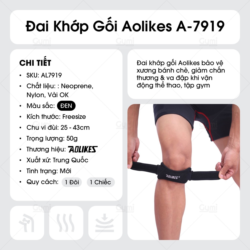 Đai Bảo Vệ Khớp Gối Aolikes A-7919 - AL7919