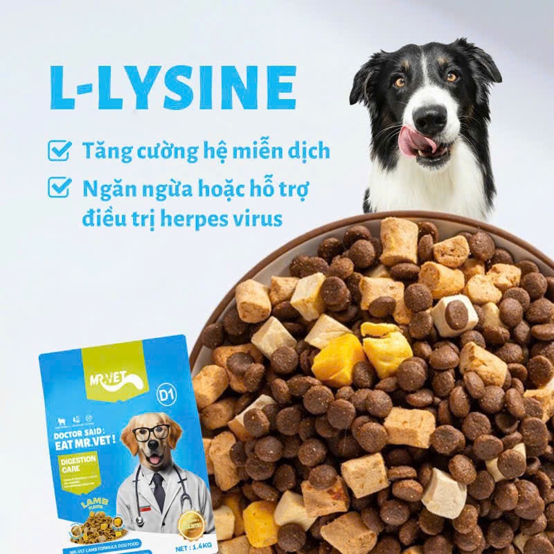 (1.4Kg) Thức Ăn Hạt Mr.Vet Cho Chó Không Độn Ngũ Cốc & Topping Thịt Sấy