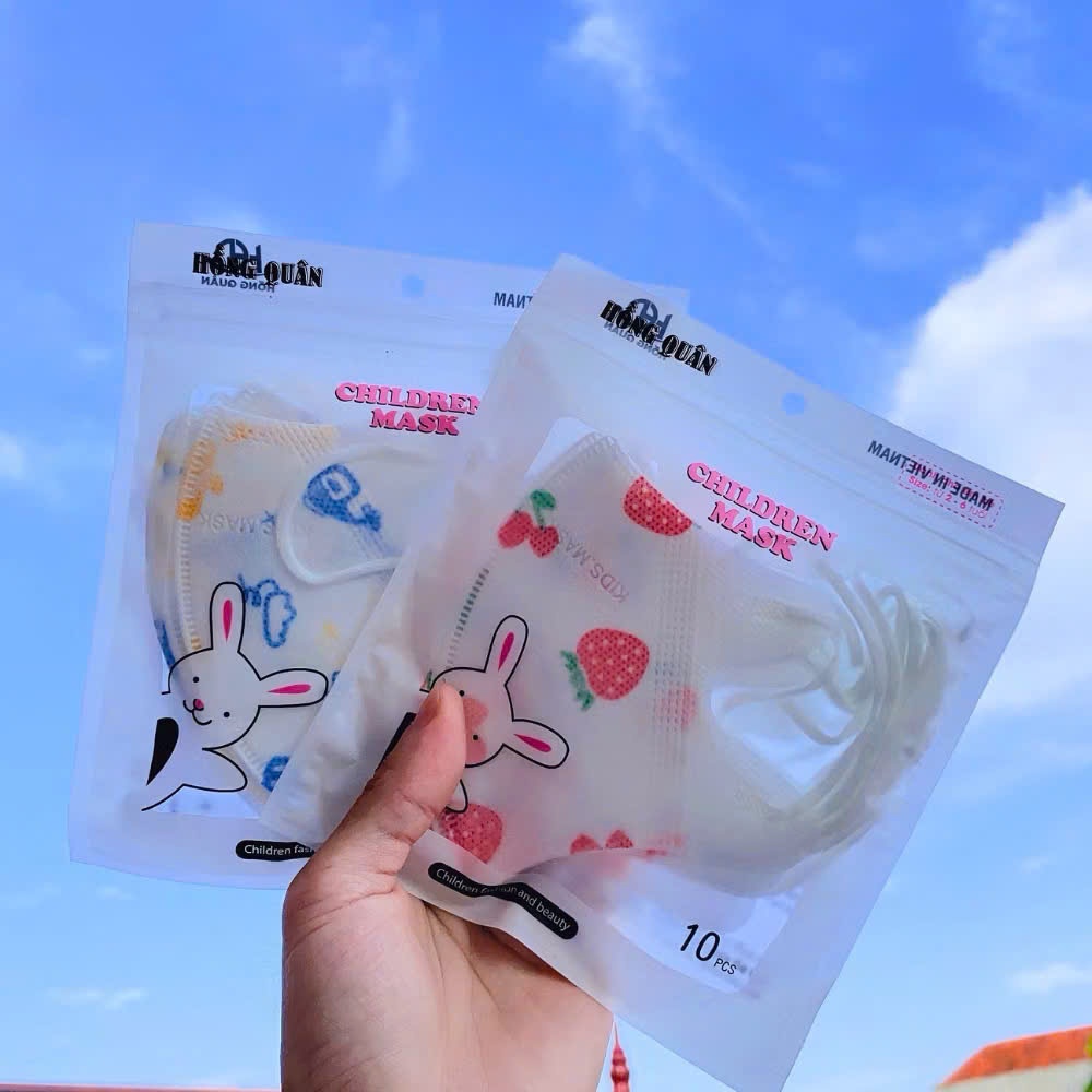 Thùng 100 cái [ Tặng 10 Cái] Khẩu Trang 5D Em Bé Dành Cho Bé Từ 2-6Tuổi - Khẩu Trang 3 Lớp , Ôm Chọn Khuôn Mặt Bé