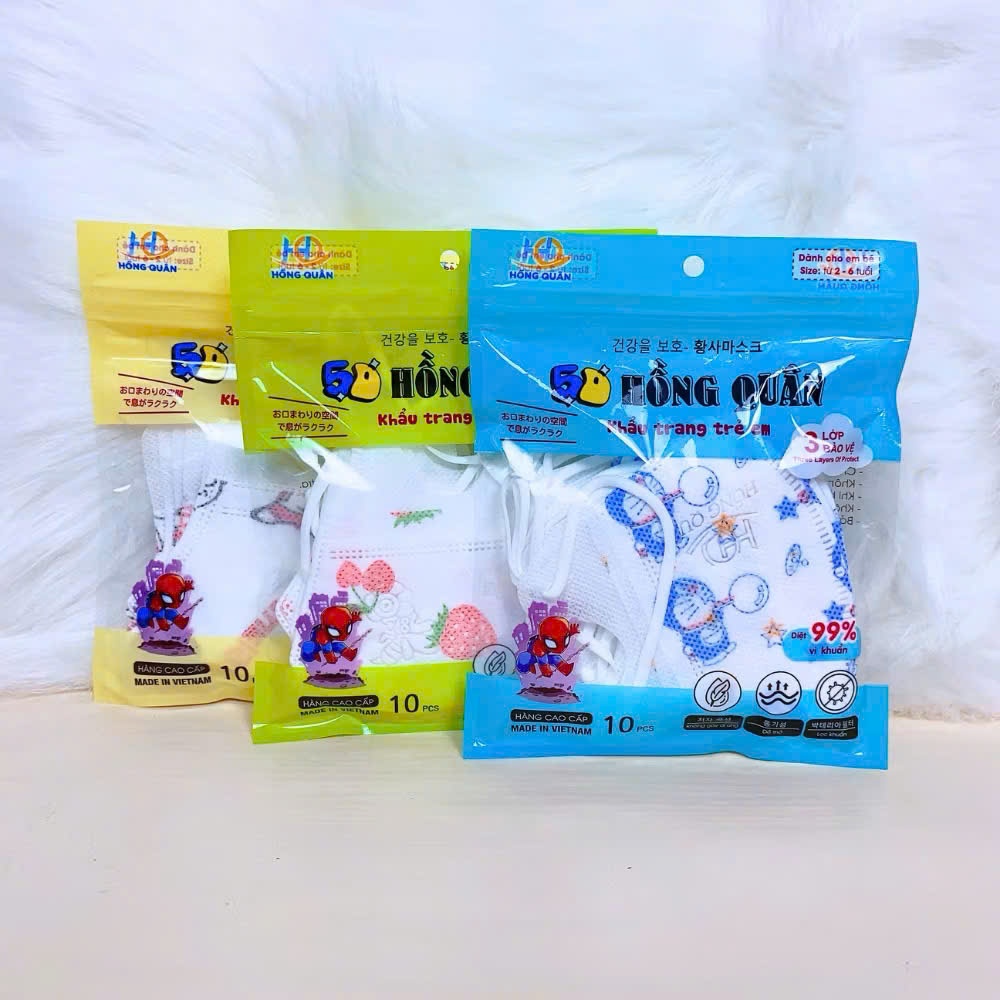 Thùng 100 cái [ Tặng 10 Cái] Khẩu Trang 5D Em Bé Dành Cho Bé Từ 2-6Tuổi - Khẩu Trang 3 Lớp , Ôm Chọn Khuôn Mặt Bé
