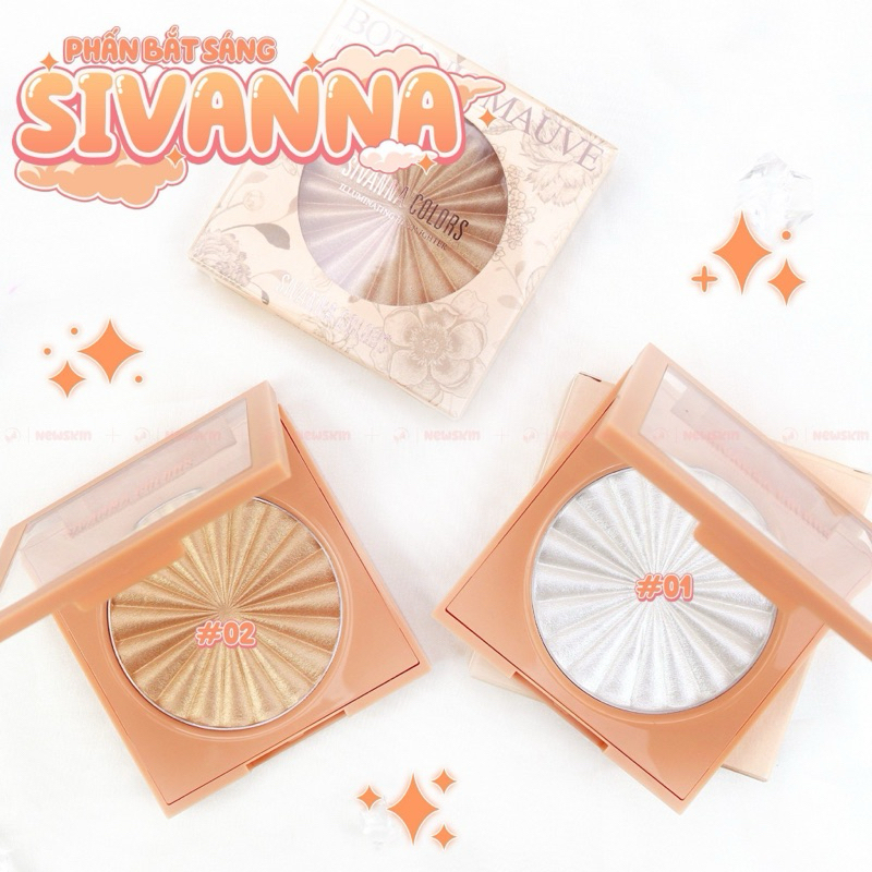 Highlight bắt sáng Thái Lan Botanic Mauve Sivanna HF8109, nhũ nhẹ nhàng, bám dính, cho lớp finish make up lộng lẫy
