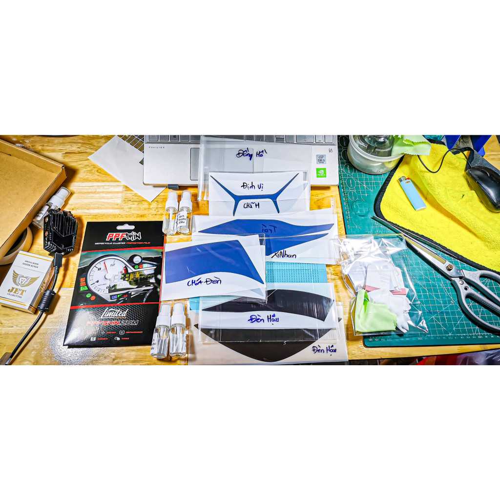 Full PPF xám khói nhạt chi tiết SH 125 150 160 350 năm 2024. Đồng hồ, chóa đèn, xi nhan, đèn hậu, định vị