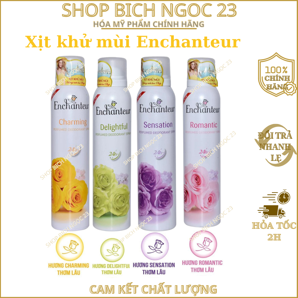 Xịt khử mùi Enchanteur Charming/Delightful/Romantic/Magic 150ml