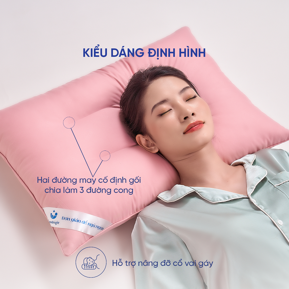 Ảnh Combo Ruột gối nằm lông vũ Mochi 45x65cm & Vỏ gối lụa tencel Airsilk mềm mịn - Goodnigth Bedding 2