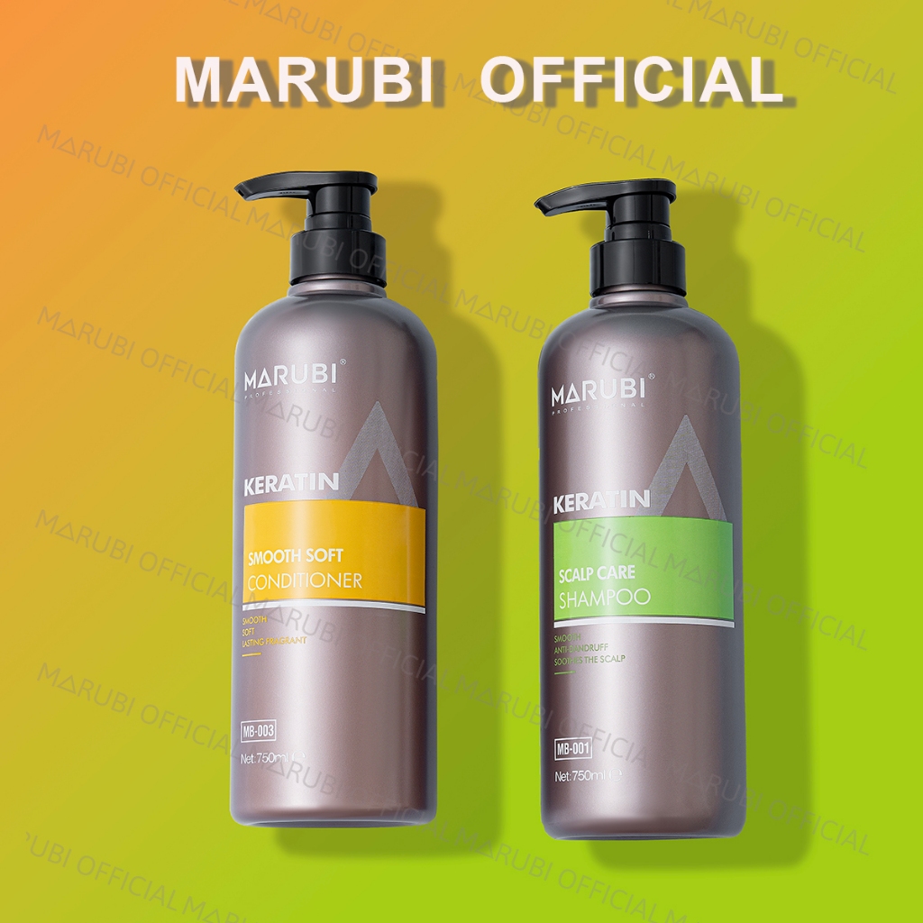 Marubi Keratin Cặp Dầu Gội Xả 750ml Siêu Mềm Mượt hương thơm nước hoa [cam kết hoàn tiền trong vòng 7 ngày nếu ko ưng]