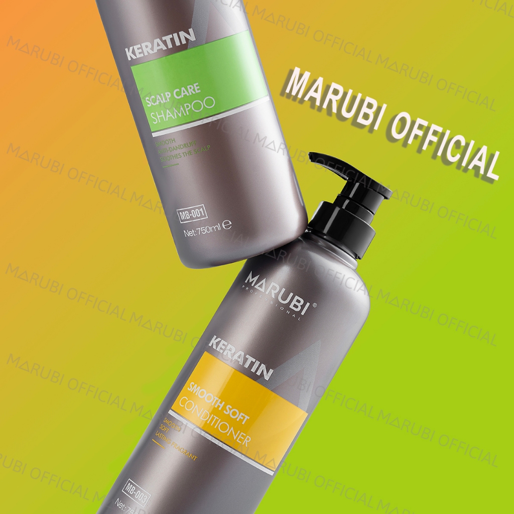 Marubi Keratin Cặp Dầu Gội Xả 750ml Siêu Mềm Mượt hương thơm nước hoa [cam kết hoàn tiền trong vòng 7 ngày nếu ko ưng]