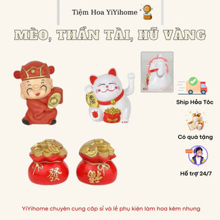 Mèo,Thần Tài, Hũ Vàng Để Bàn Trang Trí Nhà Cửa Decor DIY Handmade YiYihome