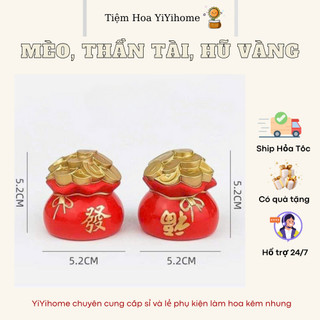 Mèo,Thần Tài, Hũ Vàng Để Bàn Trang Trí Nhà Cửa Decor DIY Handmade YiYihome