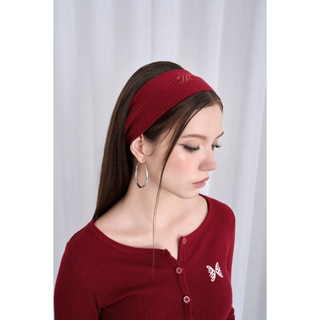 THEKIM Băng đô len thêu logo TK , băng đô turban len cotton nữ tính  A101