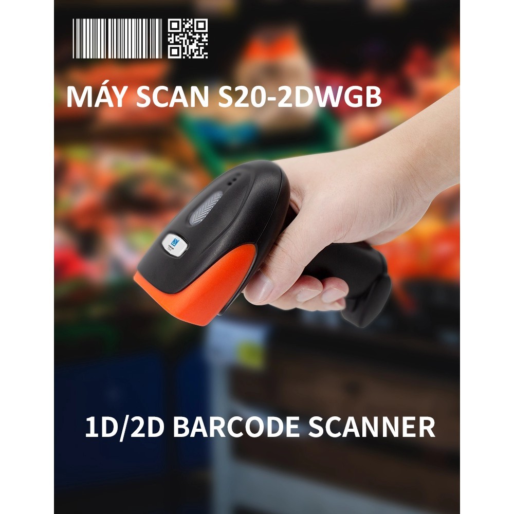 Máy quét mã vạch không dây , Đầu đọc Qrcode không dây kết nối USB dùng ...