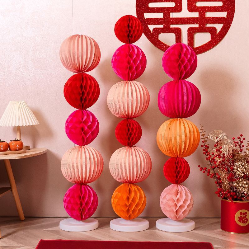 Đèn lồng giấy xếp, đèn lồng dưa hấu trang trí đám cưới, lễ Tết, trung thu, sự kiện - Kem Shop K57
