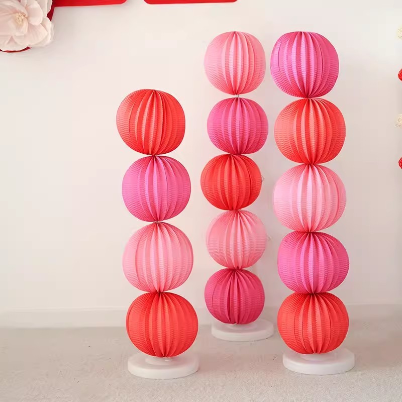 Đèn lồng giấy xếp, đèn lồng dưa hấu trang trí đám cưới, lễ Tết, trung thu, sự kiện - Kem Shop K57