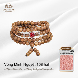 Vòng trầm hương Minh Nguyệt Mộc Tâm An 108 hạt - May Mắn, Toả Sáng, Quý Phái
