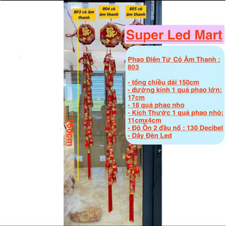 Pháo Điện Tử Trang Trí Tết- Điều Khiển Từ Xa Dài 200cm Có Đèn Led Chữ Việt