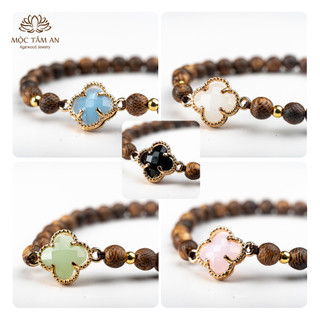 Vòng trầm hương Tứ Diệp Phước Sơn Mộc Tâm An Mang Lại Tài Lộc, May Mắn quà tặng bạn gái - Vòng tay nam nữ