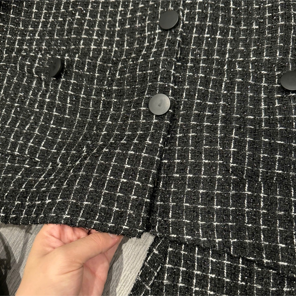 Set dạ Chililuu áo dạ tweed form hộp phối chân váy ngắn phong cách tối giản thanh lịch