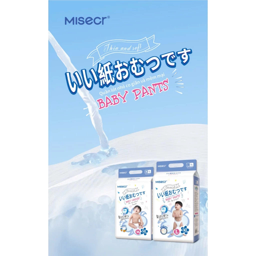 quần vệ sinh quần Tã quần cao cấp MISECR Bé Trai M58 L50/XL46/XXL42/XXXL40 -  Nhật Bản Brand