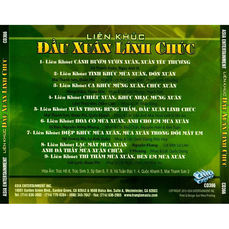 Băng Cassette Liên Khúc Đầu Xuân Lính Chúc