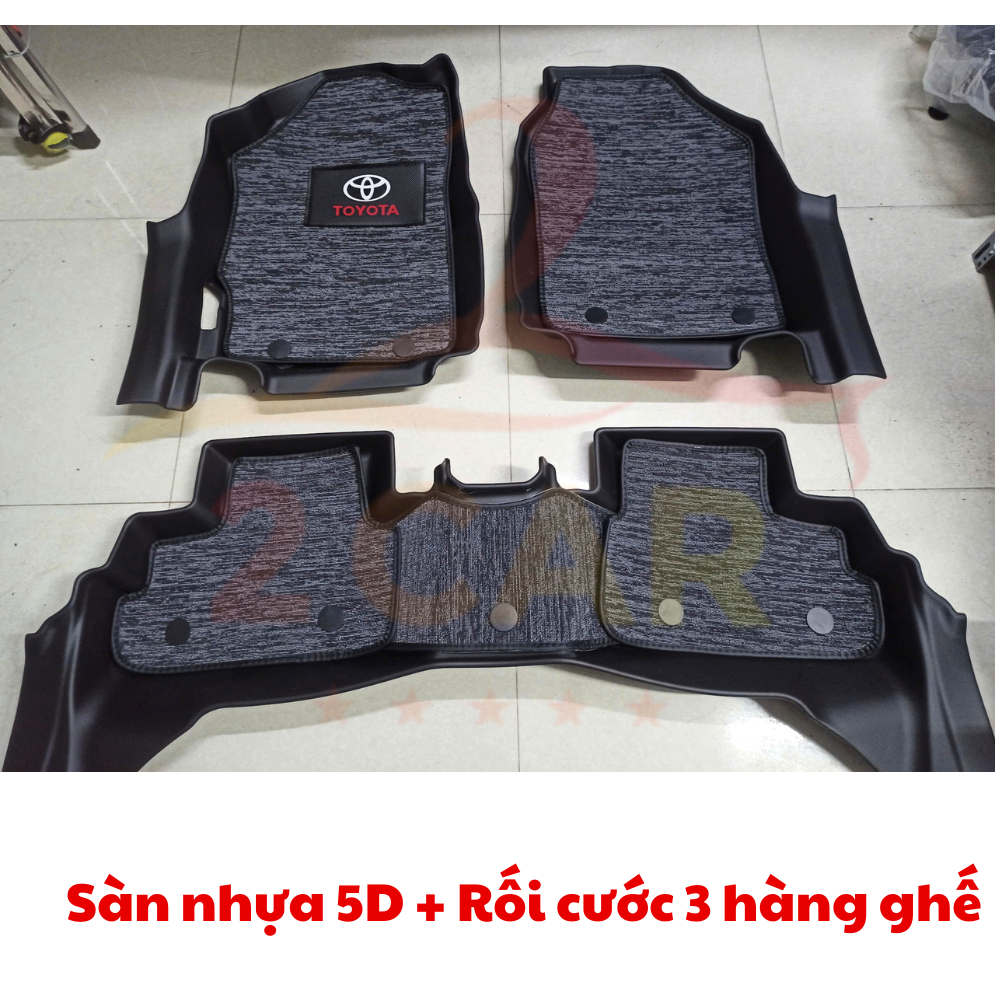 Thảm lót sàn NHỰA 5D xe Toyota Yaris Cross 2023 2024, 2025 Thảm TPE TRÀN VIỀN đúc nguyên khối theo xe. Bộ 3 miếng